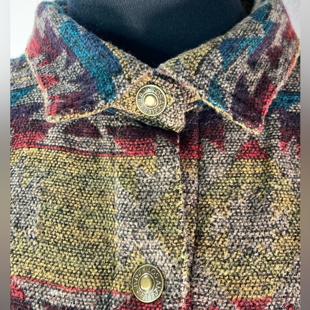 Aztec Jacquard Pattern Cropped Pendleton Style Sa… - image 4